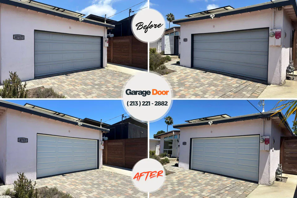 Before and after: garage door repair Burleson, TX
